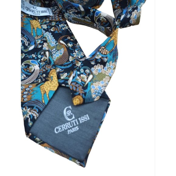 CERRUTI 1881 Multicolored Animals Silk Tie FRANCE 60"/ 3.7" EC - Picture 8 of 8